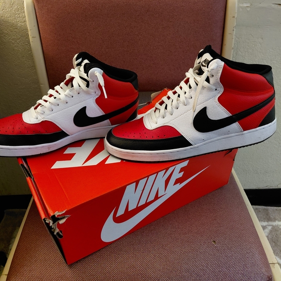 Nike Other - Nike Men's Red, White, and Black High-Top Sneakers